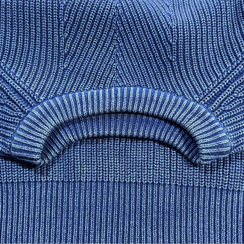 Demylee Chelsea Cotton Crew Sweater in Washed Denim, Herringbone - Womens Medium - Picture 11 of 16